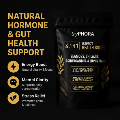 4-IN-1 - Seamoss, Shilajit, Lions Mane, Ashwagandha